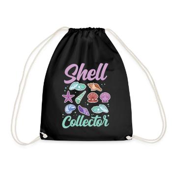 Shell collectors Mussel collectors collect mussels - Drawstring Bag - black - Front
