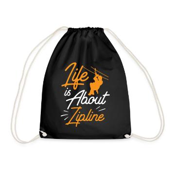 Life consists of ziplines Sport Ziplining - Drawstring Bag - black - Front