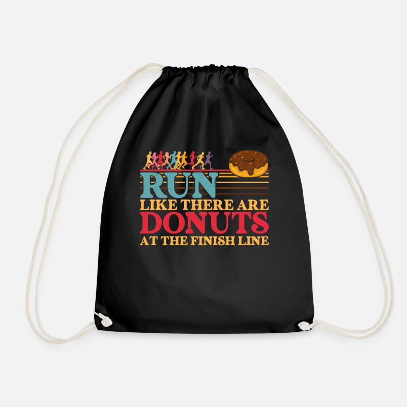 Running Runner Half Marathon Donut - Turnbeutel - Schwarz