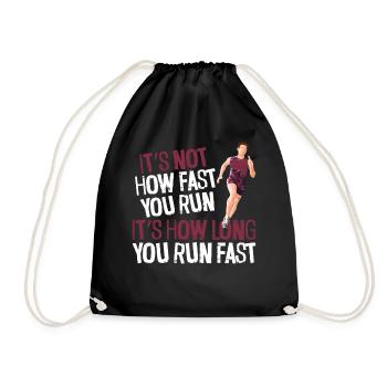 Running Runner Half Marathon - Turnbeutel - Schwarz - Vorne