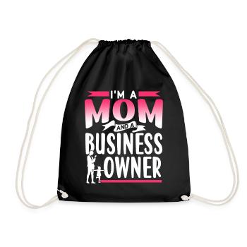 I am a mother and a business owner - Drawstring Bag - black - Front