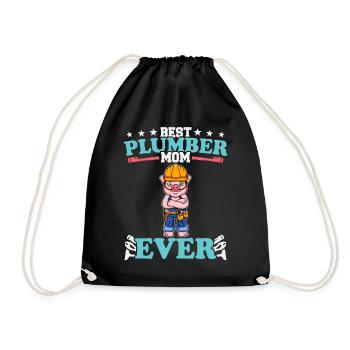 Best Plumber Mom Ever Plumbing Technician Crafts - Drawstring Bag - black - Front