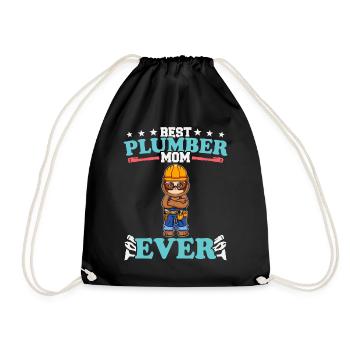 Best Plumber Mom Ever Plumbing Technician Crafts - Drawstring Bag - black - Front