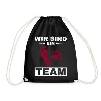 Hund, bester Feund Hundebesitzer Mann, Frau Hunde - Turnbeutel - Schwarz - Vorne