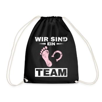 Pferd Reiter Reiten Pferde Liebe - Turnbeutel - Schwarz - Vorne
