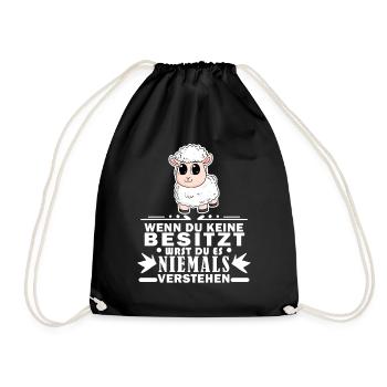 Schafe Schaf Schafzüchter Geschenk - Turnbeutel - Schwarz - Vorne