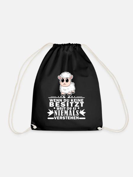 Schafe Schaf Schafzüchter Geschenk - Turnbeutel - Schwarz