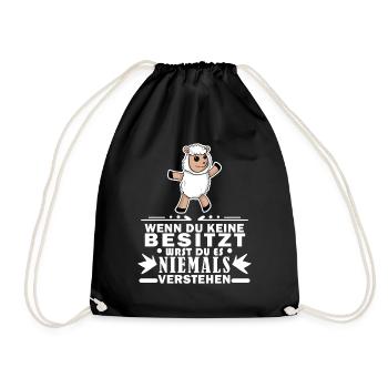 Schafe Schaf Schafzüchter Geschenk - Turnbeutel - Schwarz - Vorne