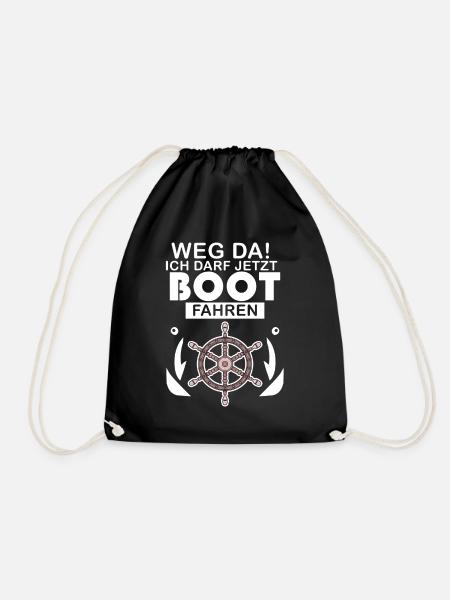 Bootsführerschein Motorboot Geschenk - Turnbeutel - Schwarz