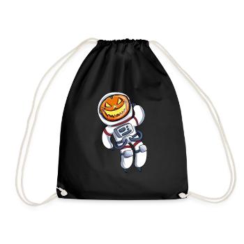 Astronaut Pumpkin Head - Drawstring Bag - black - Front