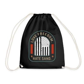 Deployed Care Package Shirt, Love Freedom Hate - Drawstring Bag - black - Front