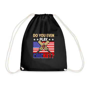Cricket Batsman Sport Batting Game Cricket Team - Drawstring Bag - black - Front