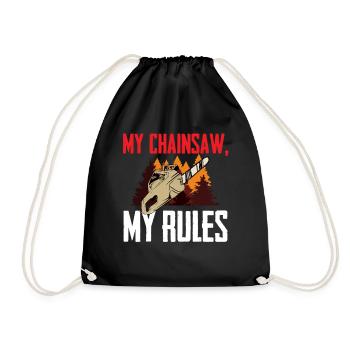 Travail Menuiserie Bûcheron Ma tronçonneuse - Sac de sport léger - noir - Devant