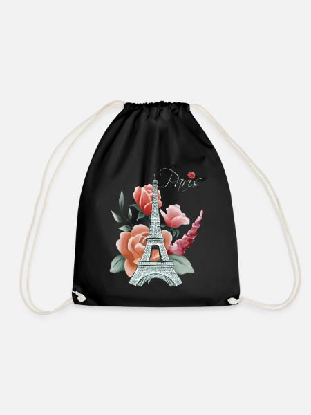 Tour Eiffel-Roses-Amour-Paris-Français-Amour-Fra - Sac de sport léger - noir