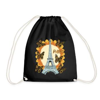 Tournesol Paris Tour Eiffel Papillons Frankr - Sac de sport léger - noir - Devant