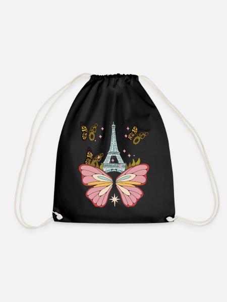 Papillon Paris Ciel Nocturne Tour Eiffel Love F - Sac de sport léger - noir