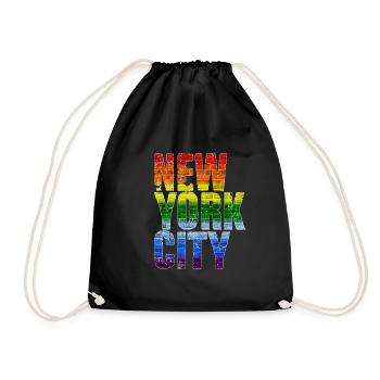 Regenbogen New York City LGBT - Turnbeutel - Schwarz - Vorne
