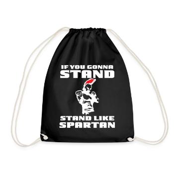 Sparta Boxständer Strong Gladiator Fitness Motivat - Turnbeutel - Schwarz - Vorne