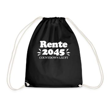 Rente 2045 Ruhestand Rentner Renteneintritt - Turnbeutel - Schwarz - Vorne