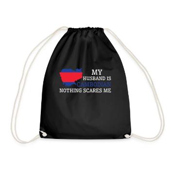 Nothing Scares Me Cambodian Husband Cambodia - Drawstring Bag - black - Front