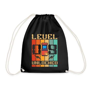Level 9 Unlocked Arcade Machine Gamer 9. - Drawstring Bag - black - Front
