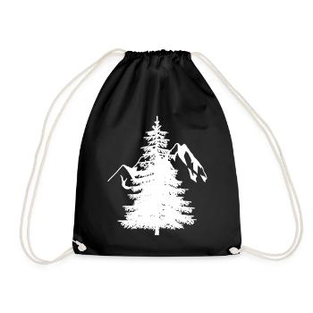 Sapin Épicéa Conifères Montagnes naturelles Alpes de montagne - Sac de sport léger - noir - Devant