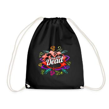 Colorful Dahlia Flower Logo Day Of The Dead - Turnbeutel - Schwarz - Vorne