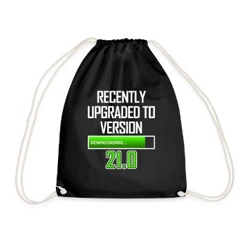 IT Worker 21st Birthday PC Gaming - Drawstring Bag - black - Front