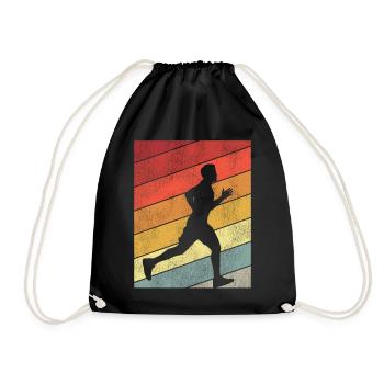 Coureur de course Semi-Marathon Rétro - Sac de sport léger - noir - Devant