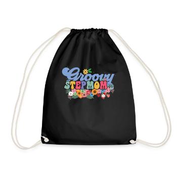 Groovy stepmother garden plant flowers - Drawstring Bag - black - Front