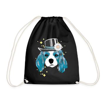 Fantasy Dog Dogs Child Kids Birthday Gift - Drawstring Bag - black - Front