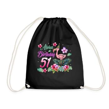 Aloha Anniversaire 51 Flamant Rose Oiseau 51ème - Sac de sport léger - noir - Devant