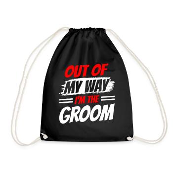 Out of the way I'm the groom party wedding - Drawstring Bag - black - Front