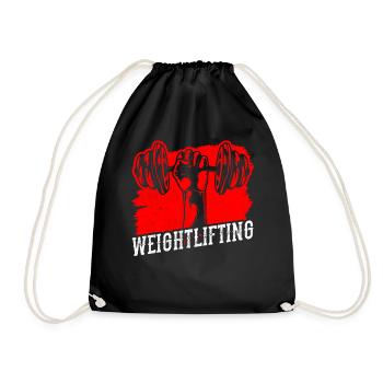 Weightlifting Fitness Workout Weightlifting Gym - Drawstring Bag - black - Front