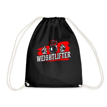 Weightlifting Fitness Gym Weightlifting Workout - Drawstring Bag - black - Front