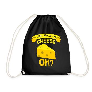 I just like cheese very sweet dear lovers - Drawstring Bag - black - Front
