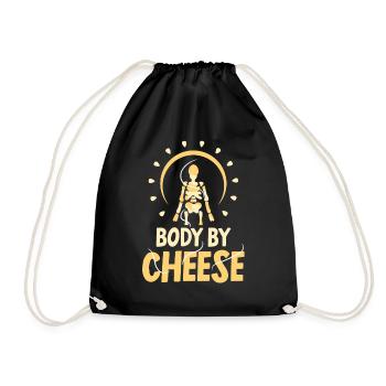 Body of cheese lover love sweet sayings - Drawstring Bag - black - Front