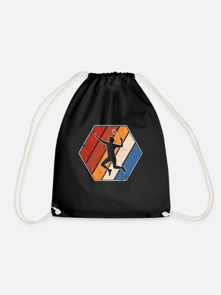 Badminton Retro - Turnbeutel - Schwarz