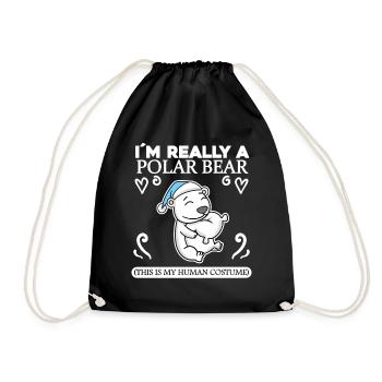 Polar bear - Drawstring Bag - black - Front