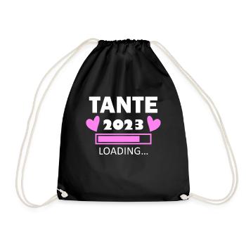 Tante 2023 - Tante werden - Tante Geschenk - Turnbeutel - Schwarz - Vorne