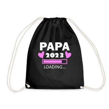 Vater 2023 - Papa 2023 Geschenk Tochter - Turnbeutel - Schwarz - Vorne
