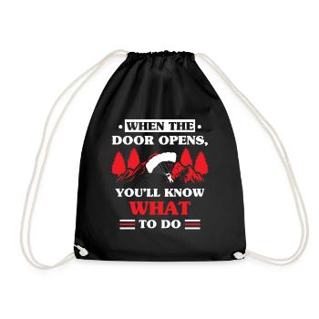 Parachute jump Parachutist Parachute jump - Drawstring Bag - black - Front