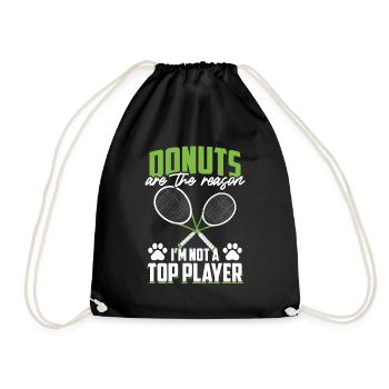 Tennis Player Ghost Kitten - Drawstring Bag - black - Front