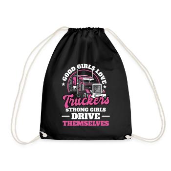 Driver Vehicle Good girls love truckers - Drawstring Bag - black - Front