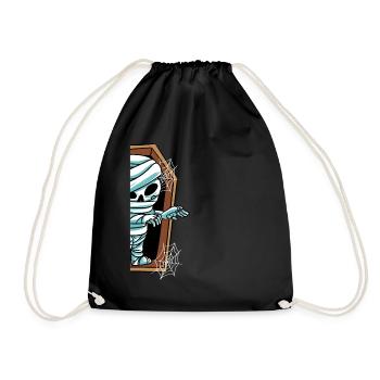 Mummy in the grave Halloween - Drawstring Bag - black - Front