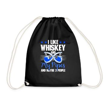 Smoking Tobacco Smoker Cigar Pipes Lover - Drawstring Bag - black - Front