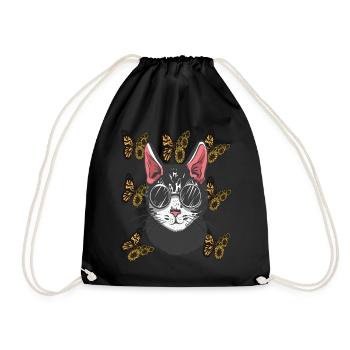 Cool Cat Tournesol Papillon Cat Lie - Sac de sport léger - noir - Devant