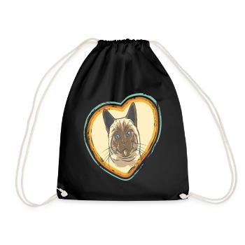 Heart for Cats-Tomcat-Love-Cats-Love - Drawstring Bag - black - Front