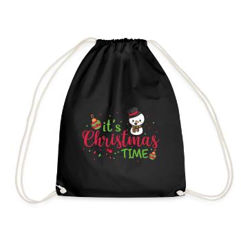 Christmas Snowman Christmas Pear Gingerbread - Drawstring Bag - black - Front