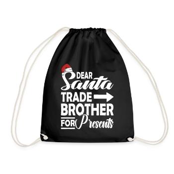 Swap brother for Christmas gifts - Drawstring Bag - black - Front